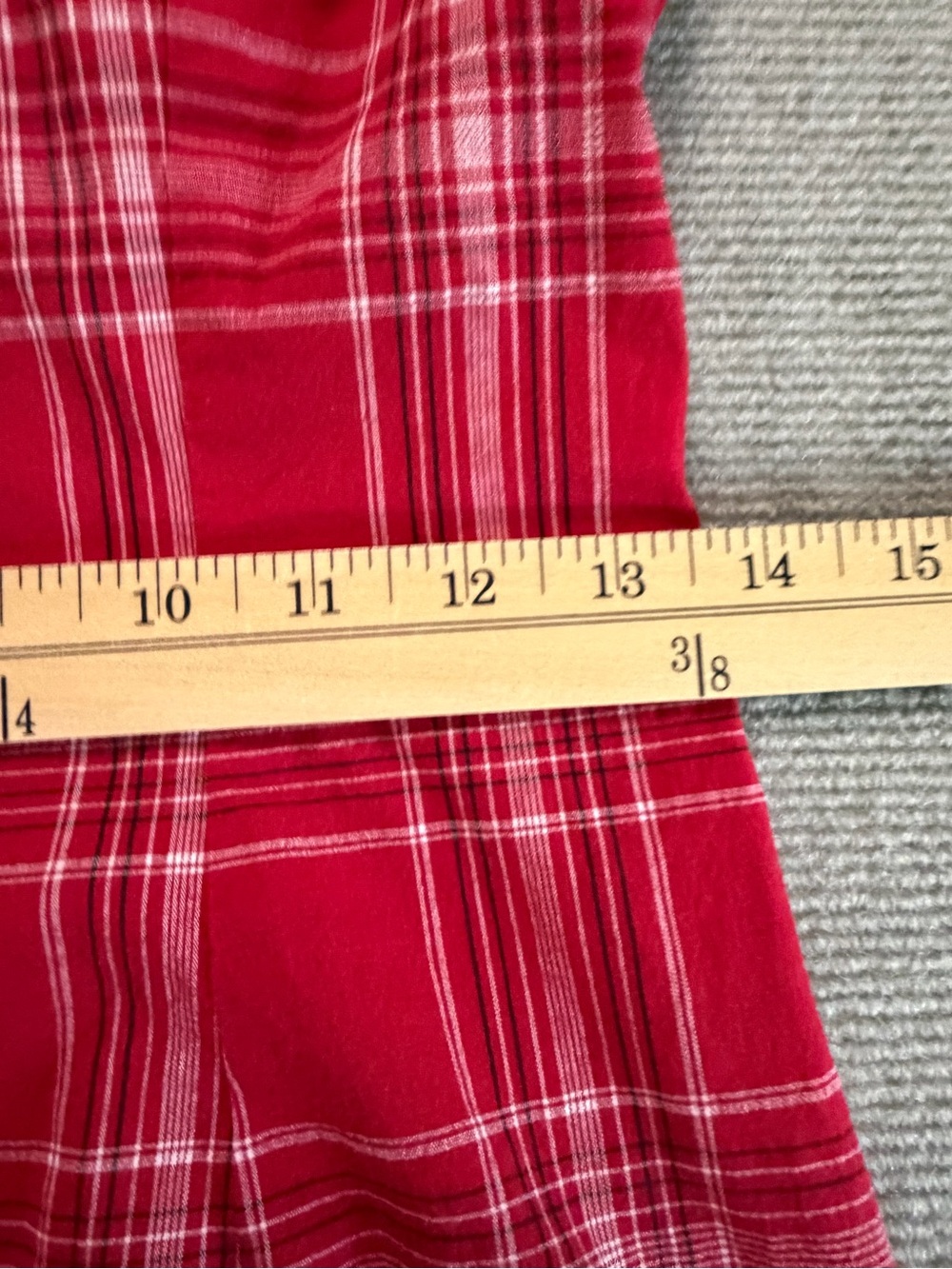 Y2K Jodi Kristopher Red Plaid Lace Trim Babydoll Slip Dress Sz 9/10 4th of July - Picture 12 of 13